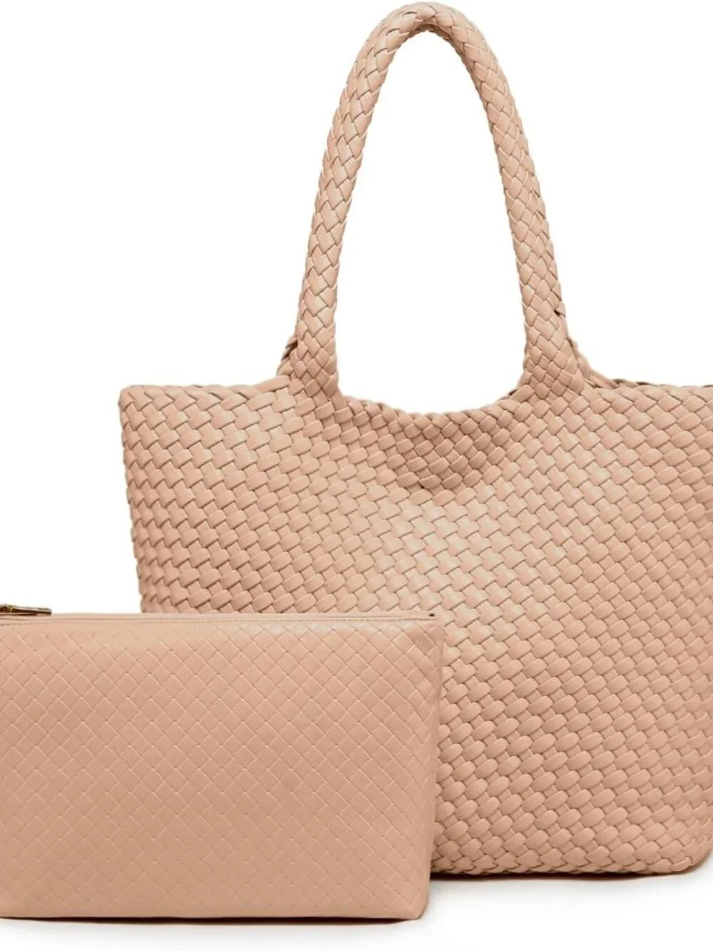Woven Tote Bag for women,Vegan Leather Woven Satchel Handbag,Shoulder bag with P - Picture 1 of 8